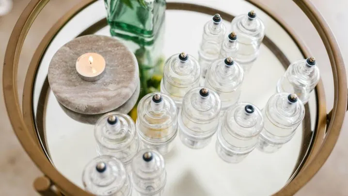 Clear Glass Cups on Glass Table